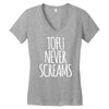 tofu never screams Women's V-Neck T-Shirt