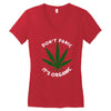don't panic it's organic   marijuana Women's V-Neck T-Shirt
