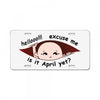 April Peeking Out Asian Baby Boy License Plate