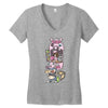 piggy pizza Women's V-Neck T-Shirt
