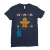 cookie monster gingerbread man ugly christmas sweater Ladies Fitted T-Shirt
