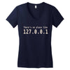 there's no place like 127.0 Women's V-Neck T-Shirt