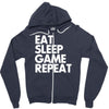 eat sleep game repeat Zipper Hoodie