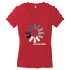 buffering  funny retro loading computer console fashion party Women's V-Neck T-Shirt
