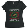All I Want For Christmas Is Pizza Ugly Christmas For Dark Women's Triblend Scoop T-shirt