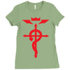 fma full metal alchemist cross inspired ladies Ladies Fitted T-Shirt