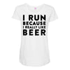 i run because i really like beer Maternity Scoop Neck T-shirt