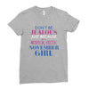 don't be jealous just because i'm a super cute november girl Ladies Fitted T-Shirt