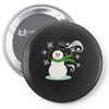 windy snowman Pin-back button