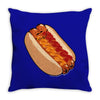 hotdogs on a bun Throw Pillow