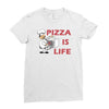 pizza is love pizza is life Ladies Fitted T-Shirt