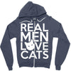 real men love cats (4) Zipper Hoodie