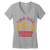 This Girl Loves Her Doberman Pinscher Women's V-Neck T-Shirt