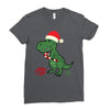 christmas dinosaur Ladies Fitted T-Shirt