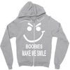 boobies make me smile Zipper Hoodie
