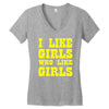 i like girls who like girls Women's V-Neck T-Shirt