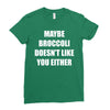 maybe broccoli doesn't like you either Ladies Fitted T-Shirt