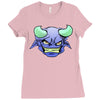 blue monster with horns Ladies Fitted T-Shirt