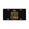 queens are born in 1986 License Plate