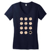 charlie moticons Women's V-Neck T-Shirt