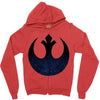 rebel logo with space pattern Zipper Hoodie