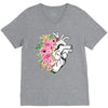 Heart And Flowers V-Neck Tee