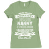 Super Cool Nanny Of A Freaking Awesome Granddaughter Ladies Fitted T-Shirt