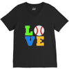 love baseball neon rhinestuds V-Neck Tee
