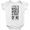 official t shirt red sleeping with sirens whole world lyrics all sizes Baby Onesie