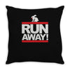 run away rabbit Throw Pillow