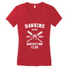 hawkins babysitting club indiana mike dustin eleven demogorgon strange Women's V-Neck T-Shirt