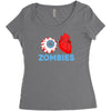 i heart zombies scary eye bloody heart halloween Women's Triblend Scoop T-shirt
