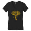 tribal print elephant geometric gold animals cool Women's V-Neck T-Shirt
