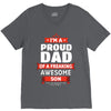 proud dad son V-Neck Tee