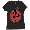 sun dragon with pearl   black red white Ladies Fitted T-Shirt