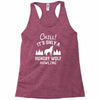 chill hungry wolf Racerback Tank
