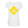 motorcycle caution sign Maternity Scoop Neck T-shirt