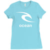 surfing ocean Ladies Fitted T-Shirt