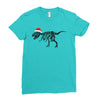 t rex skeleton santa claus Ladies Fitted T-Shirt