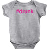 #drunk hashtag neon pink Baby Bodysuit