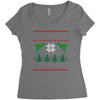 ugly dinosaur christmas Women's Triblend Scoop T-shirt