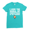 smell of christmas in the morning Ladies Fitted T-Shirt