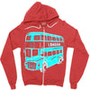 london double decker bus Zipper Hoodie