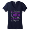 i love someone with pancreatic cancer to the moon &amp; back to infinity Women's V-Neck T-Shirt