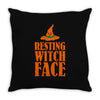 resting witch face Throw Pillow