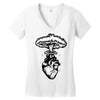 heart and nuclear explosion Women's V-Neck T-Shirt