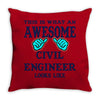 awesome civil engineer looks like Throw Pillow