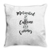 motivated by caffeine and canines Throw Pillow