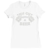this guy needs a beer Ladies Fitted T-Shirt