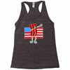 bacon american flag dab Racerback Tank